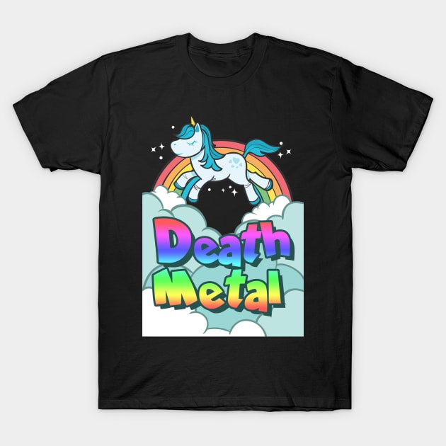 Rainbow Death Metal Unicorn T-Shirt by argobel13